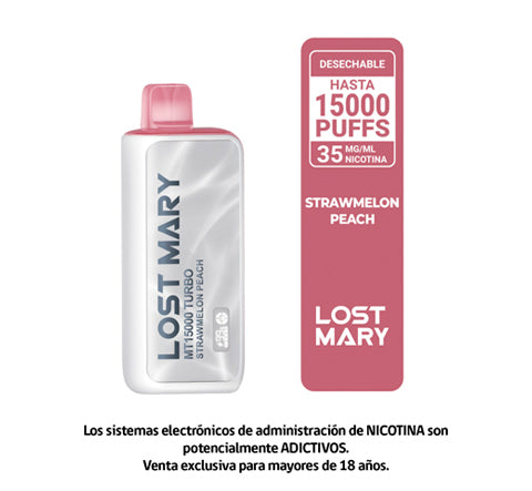 Vape Lost Mary 15.000 Puff 3,5% Nic Strawmelon Peach