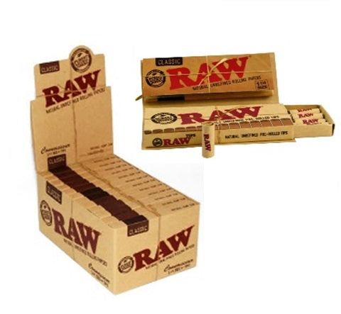 Papelillos RAW 1 1/4 + TIPS Preenrolados